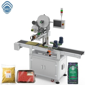 Machine d'étiquetage automatique à grande vitesse SKILT pour sacs de nourriture, bouteilles, pots de sucre, couvercles et surfaces supérieures, <span class=keywords><strong>avec</strong></span> commande par servomoteur - Product Image 1