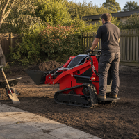 Mini Skid Steer Loader T360 dengan Track Karet, 941kg, Compact Track Loader, Bucket 0.1M3, EPA EURO5 untuk Pekerjaan Tanah