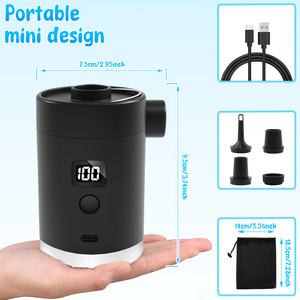 ปั๊มลม USB แบบพกพา LCD ขนาดเล็ก ชาร์จไฟได้ สำหรับเตียงนอน ที่นอน พลาสติก เหมาะสำหรับตั้งแคมป์กลางแจ้ง - Product Image 5