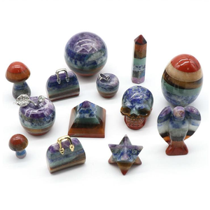 Naturel 7 Chakra Guérison Pierre Artisanat Sculpture Anges <span class=keywords><strong>Pyramides</strong></span> Étoiles Lune Diverses Formes Ornement pour La Décoration De La Maison Cadeau Donner - Product Image 2