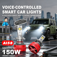 Ampoules de phares de voiture LED TOPOWL avec commande vocale par application, 12V, neuves, 150W, 20000LM, 3000K, 4300K, 6000K, Canbus, 9005, 9012