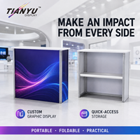 TIANYU pour hôtel, présentoir pliable pour salon professionnel, comptoir de réception noir