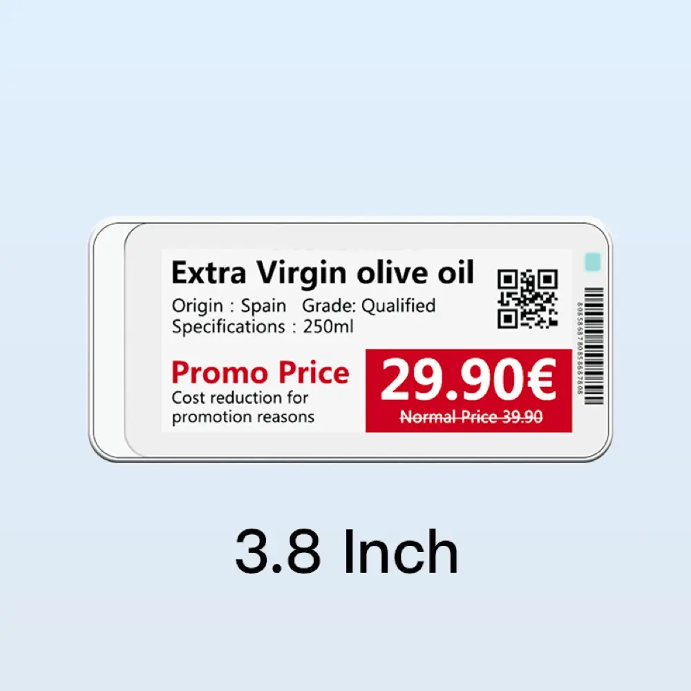 Toptan 3.8 inç elektronik raf etiket dijital E kağıt fiyat ekran etiketi süpermarket için