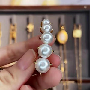 Accesorios de Plata S925 para Perlas DIY, Base para Pendientes con Cuentas Redondas de 4-8mm, Joyería Chapada 21911 para Hermana, Empaquetado en Bolsa - Product Image 2