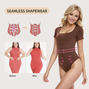 S-SHAPER Naadloze Vierkante Kraag Samengevoegde String <span class=keywords><strong>Bodysuit</strong></span> Shaper Ademend Polyamide Materiaal Voor Volwassenen Aanpasbaar Logo - Product Image 4