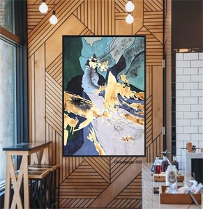 Mano <span class=keywords><strong>pittura</strong></span> a olio Dafen moderna lamina d'oro dipinti e arti murali <span class=keywords><strong>su</strong></span> <span class=keywords><strong>tela</strong></span> casa soggiorno arte decorativa astratta - Product Image 2