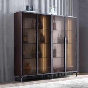 2022 Made in China Wooden Wine Cabinet Wine Cabinet Bar Living Room Furniture Dining Room Sideboard Buffet Cabinet