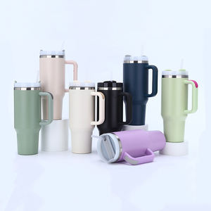 Vaso con Asa y Pajita de <span class=keywords><strong>40</strong></span> oz, Tapa de 3 Posiciones |   Portavasos Compatible con <span class=keywords><strong>Viajes</strong></span> |   Vaso Aislado de Acero Inoxidable |   Libre de BPA |   Camping | - Product Image 3