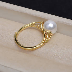 แหวนเงินแท้ S925 แบบเปิด Wenchi อุปกรณ์ตกแต่งเครื่องประดับ DIY สไตล์เรียบง่าย ขนาด 10-10.5 มม. สำหรับใส่ไข่มุก รุ่น 16633 ชิ้นส่วนประกอบแบบถอดได้ - Product Image 2