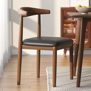Dining Chair Nordic Style Wood <b>Frame</b> Upholstered Seat Modern Minimalist Home Use - Product Image 1