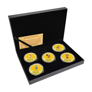 6 designs de pièces commémoratives en or de Donald Duck, <span class=keywords><strong>Minnie</strong></span> Mouse et Goofy, dessins animés américains, plaquées or double face, cadeau de collection - Product Image 6