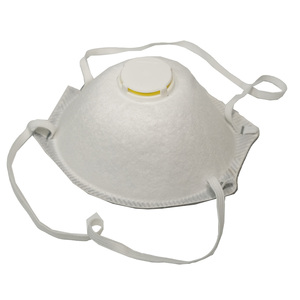 Masque FFP2 OEM à prix d'usine, masque respirateur à valve, masque facial jetable moulé blanc, certifié EN149, 3 couches, avec boucles d'oreille, anti-poussière - Product Image 3