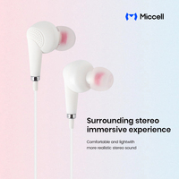 Écouteurs filaires HiFi Miccell en gros, 3,5 mm/Type-C, intra-auriculaires avec microphone mains libres pour les amateurs de musique et les iPhones