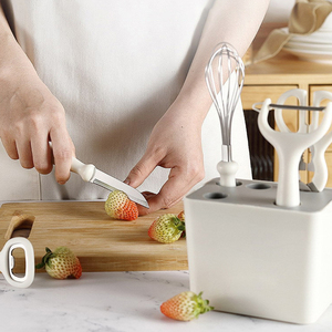Tijeras Melon pelado Juego de pelador de acero inoxidable de 6 piezas Gadget de cocina Juego de cuchillos de combinación de cinturón - Product Image 4