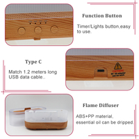 Diffuseur d'atomisation d'huile essentielle, humidificateur de flamme, arôme de volcan, USB