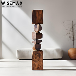 WISEMAX FURNITURE <span class=keywords><strong>Arredamento</strong></span> per Soggiorno, Decorazione Angolare per Divano, Arte da Pavimento in Legno Artigianale, Scultura Moderna in Legno per Casa e Hotel - Product Image 3