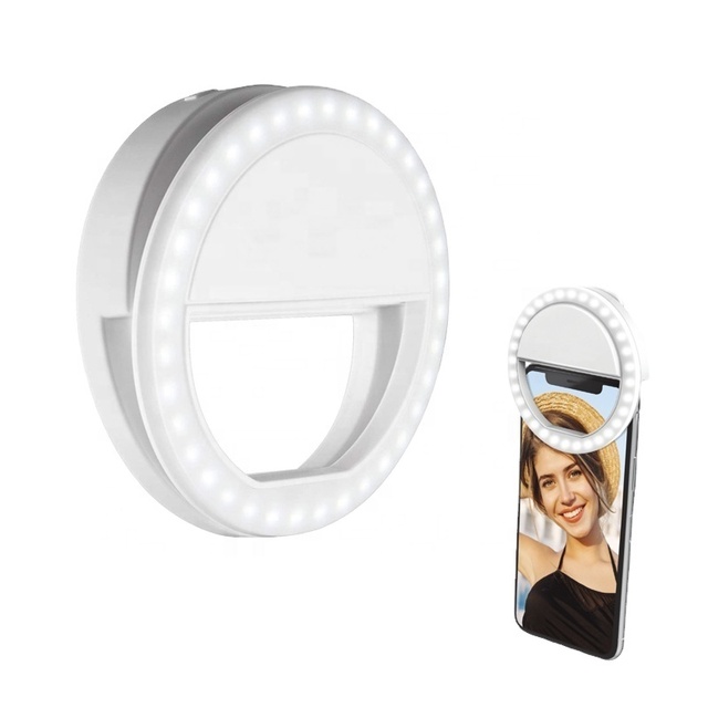 Hot Sell Portable Selfie Ring Light USB Rechargeable Portable Clip-on Selfie Fill Ring Light for Smart Phone Photography