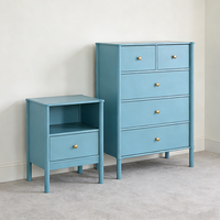 Commode à 6 tiroirs bleu clair de style européen moderne, couleur personnalisée, meubles assemblés pour la chambre à coucher et l'hôtel