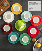 Vente en gros de tasses à café en céramique vernissée brillante de 180 ml, style minimaliste, plusieurs couleurs, tasse à thé en porcelaine, logo personnalisé pour café, maison, coffret cadeau