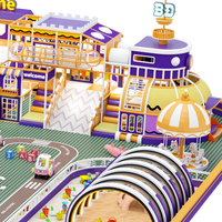 Aoleao Aire de jeux intérieure personnalisée sur le thème du monde féerique, piscine à balles, toboggan, aire d'escalade, bac à sable pour enfants, 500 kg, jeux souples, certifiée CE TUV PCP