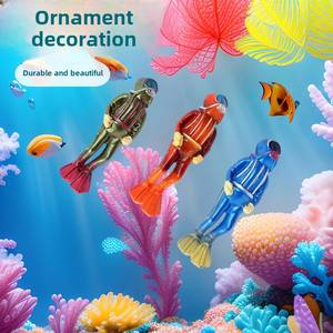 Nuevo personaje de dibujos animados naranja ecológico Frogman pecera paisajismo decoración buzo viendo apilamiento tesoro excavación plástico - Product Image 4