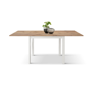 Giuliano <b>Extendable</b> <b>Dining</b> <b>Table</b> 90 To 180 Cm Rustic Oak Top White Base Internal Use - Product Image 2