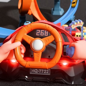 Dropshipping Shopify Racing Stunt Track Set Steering <b>Wheel</b> Control Electric 360 Loop Cars Adventure Gift - Product Image 4