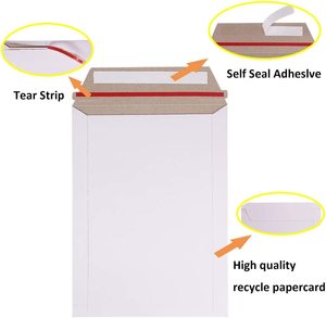 Logotipo personalizado Impresión de papel duro Libro Mailer 100% Sobre de cartón biodegradable Embalaje de impresión ecológico - Product Image 3