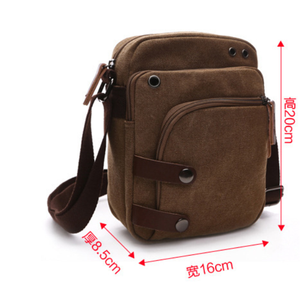 Portafoglio da viaggio Vintage coreano piccola borsa a <span class=keywords><strong>tracolla</strong></span> in tela con cerniera in tinta unita in pelle stile postino Mini spalla - Product Image 4