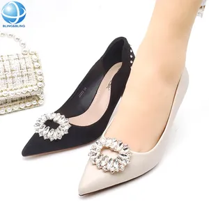 Strass Ornamenti In Metalen Per Le Scarpe Ovale In Metalo Scarpa Fibbie