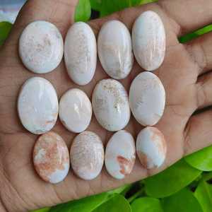 Lot de cabochons en scolecite 211CT, 12 pièces, pierres précieuses en vrac pour la fabrication de bijoux, exportateur OEM, fabricant Inde - Product Image 4