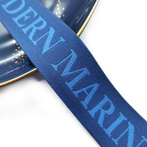 Nylon Jacquard <b>Webbing</b> Elastic Band Debossed Logo Custom Pattern 1.5 Inch Width Custom Colors Free Sample MOQ 500 Meters - Product Image 6