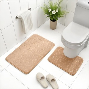 Tapis de bain en mousse à mémoire de forme <span class=keywords><strong>FIGOO</strong></span>, motif pavé rayé moderne, le plus vendu, séchage rapide, antidérapant - Product Image 5