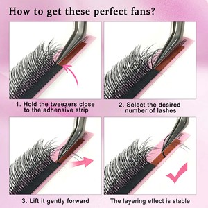 CoMango 3D Vision Fluffy Camellia Cils Volume vaporeux Extension de cils LD LC Multi-longueur Medusa Lashes Extensions - Product Image 3