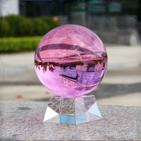 Vente en gros de boule de bonne fortune de luxe décoration de bureau à domicile cadeau d'affaires multi couleurs multi tailles cristal verre solide