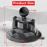 Support à ventouse pour voiture 1 ", 3.5" grande base à ventouse pour pare-brise de véhicule, compatible avec le support RAM