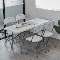 Meubles d'extérieur très vendus, tables pliantes en plastique faciles à plier pour le camping, les pique-niques, les barbecues, portables, avec poignée, 6 pieds, 7 pieds, 8 pieds