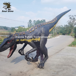 Disfraces de <span class=keywords><strong>dinosaurios</strong></span> animatrónicos realistas <span class=keywords><strong>para</strong></span> adultos, traje de dinosaurio de Parque Jurásico con rugido de dinosaurio a la venta - Product Image 3