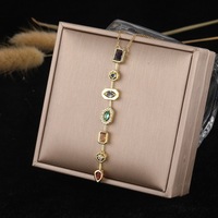 Kalung Wanita Mewah dari Baja Anti Karat dengan Liontin Berumbai Unik, Perhiasan Berlapis Emas Trendy dengan Batu Zirkon yang Serasi Warna