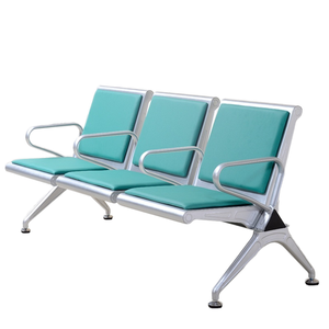 Ghế chờ sân bay và bệnh viện ba chỗ ngồi bằng thép không gỉ có ghế nghỉ ngơi truyền dịch, tay vịn giữa, tính năng ghế thông thường - Product Image 1