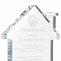 Trophée en verre gravé sur mesure Noble Landmark Clear Crystal House Award pour la reconnaissance des employés, cadeau d'entreprise, vente en gros