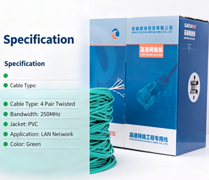 <span class=keywords><strong>Cable</strong></span> LAN de Alta Velocidad Cat5e Cat6 Cat6A para Interiores, Par Trenzado UTP STP FTP <span class=keywords><strong>Cat</strong></span> 6 <span class=keywords><strong>6A</strong></span> 23AWG 0.56mm BC CCA 1000 pies, <span class=keywords><strong>Cable</strong></span> Impermeable - Product Image 6