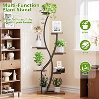 Prix d'usine Nouveauté 2026 Étagère à fleurs et support pour plantes parfumées en métal et bois à 6 niveaux pour intérieur et extérieur avec éclairage de culture