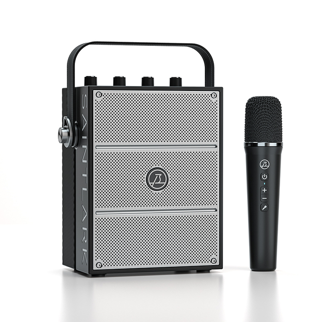 Saintlark 40W Portable Bluetooth Speaker Professional PA Speaker With Wireless Mic for Meeting Karaoke