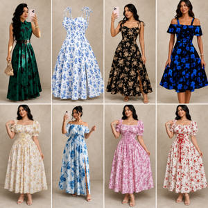 Vestidos de Chifón para Mujer al por Mayor, Transpirables, Largos hasta la Rodilla, Casuales, Modelo 2026, Surtido Aleatorio, Pedido Combinado a Granel - Product Image 1