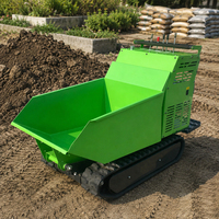 500KG Allrad-Raupendumper mit Benzinmotor und Hydraulischer Entladung, Mini-Raupentransporter für Landwirtschaft und Garten