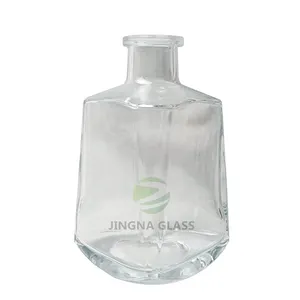 JINGNAファンシーガラス瓶リサイクル可能な正方形750mlキューブコルク付き小型空ガラス瓶