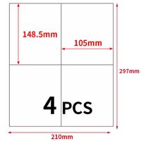 Feuille A4 210 mm x 297 mm 8,5''*11'' Étiquette d'adresse autocollante avec revêtement mat à gratter pour imprimantes jet d'encre/laser - Étiquettes d'expédition