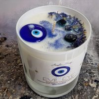 Top vente nouvelle tendance luxe guérison Chakra énergie haute qualité cristal fait à la main cire de soja mauvais œil bougie parfumée