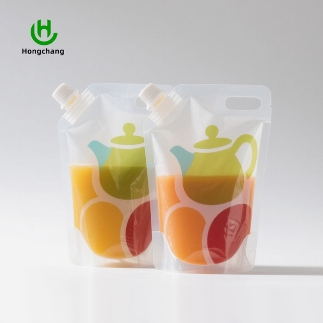 Factory Customized Food Grade Plastic Bag Stand-Up Drinking Pouch with Spout for Liquid Sauce Juice Water Other Beverages